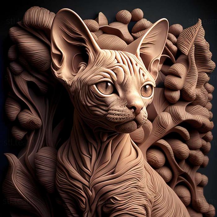 3D модель Кошка девон-рекс (STL)